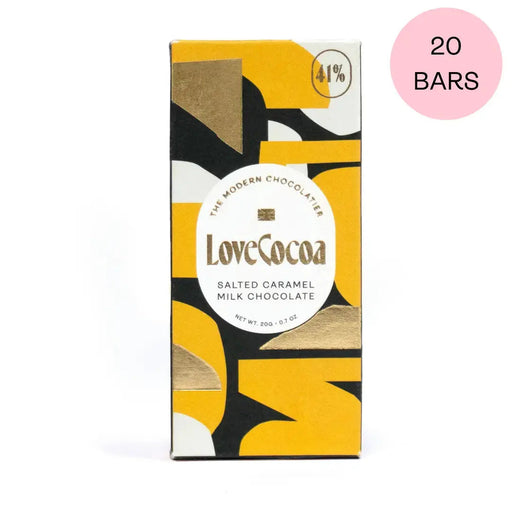 Mini Salted Caramel 41% Milk Chocolate (20 x 20g Bars) Love Cocoa